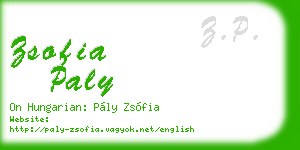 zsofia paly business card